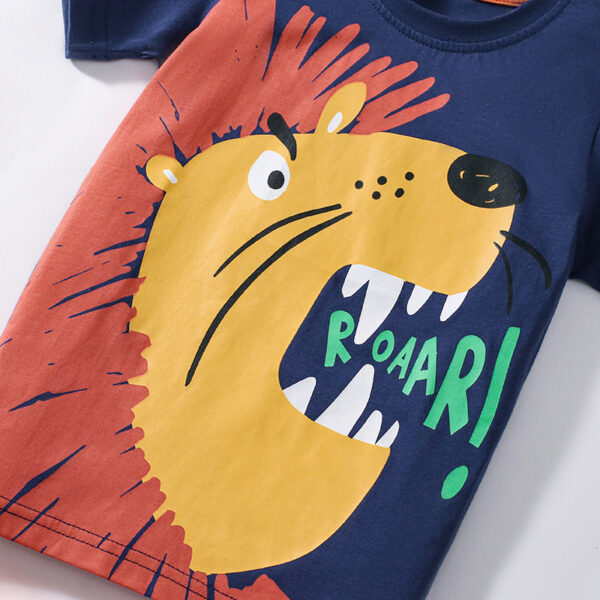 Summer Baby Kids Cartoon Pattern T-shirt and Shorts Clothing Set for Boys - Image 3