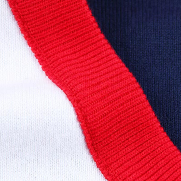 Baby Boy Cartoon Graphic Contrast Design V-Neck Sleeveless Knitted Vest Sweater - Image 5