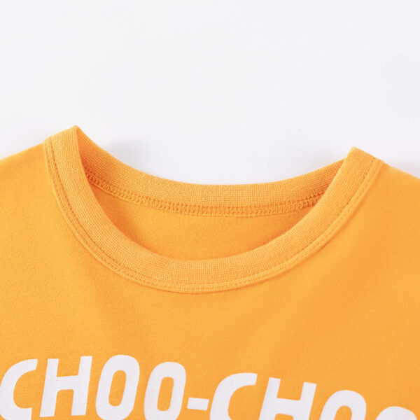 Spring and Autumn Boys Train Cartoon Pattern Long Sleeves Shirt and Pants Clothing Set - Image 4