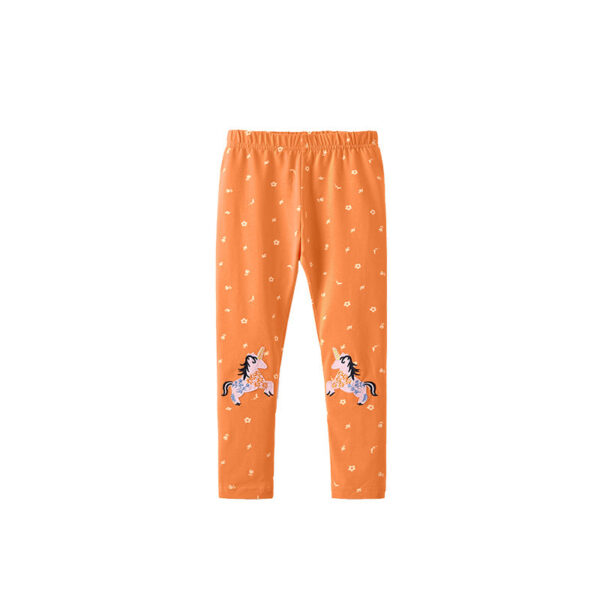 Autumn Arrival Baby Kids Girls Floral and Animals Cartoon Pattern Casual Pants