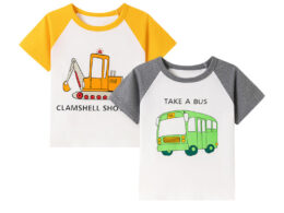 Kids’ Cartoon Pattern Short Sleeves T-shirt in European and American Style for Summer