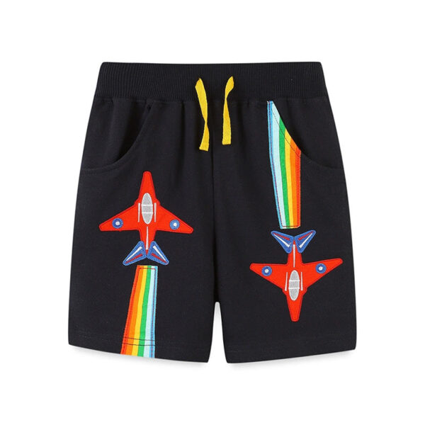 Summer Arrival Baby Kids Boys Cotton Casual Style Cartoon Planes Embroidered Pattern Shorts