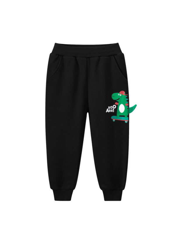 Children Boys Dinosaur Skating Cartoon Sports Trousers With Pockets - Image 7