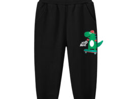 Children Boys Dinosaur Skating Cartoon Sports Trousers With Pockets