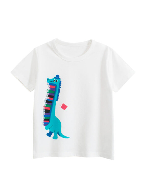 Summer Boys’ Cartoon Animals Pattern T-shirt in European and American Style - Image 10