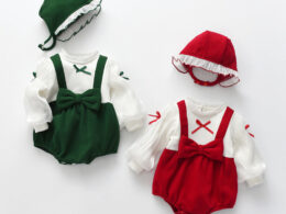 Baby False Pieces Design Bow Patched Design Long Sleeve Onesies