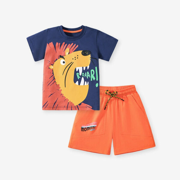 Summer Baby Kids Cartoon Pattern T-shirt and Shorts Clothing Set for Boys - Image 6