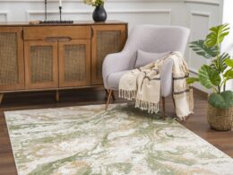 Lively Marble Green Area Rug