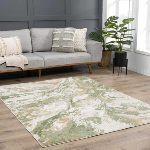 Lively Marble Green Area Rug - Image 3