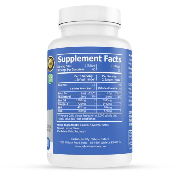 Whole Nature Omega 3 Fish Oil 2400mg (2PK) - Image 4