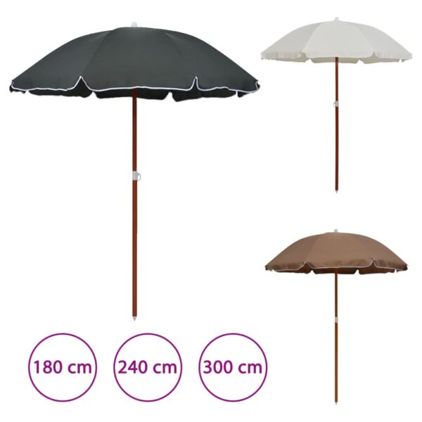 vidaXL Outdoor Umbrella Parasol with Crank Patio Sunshade Sun Shelter Steel - Image 8