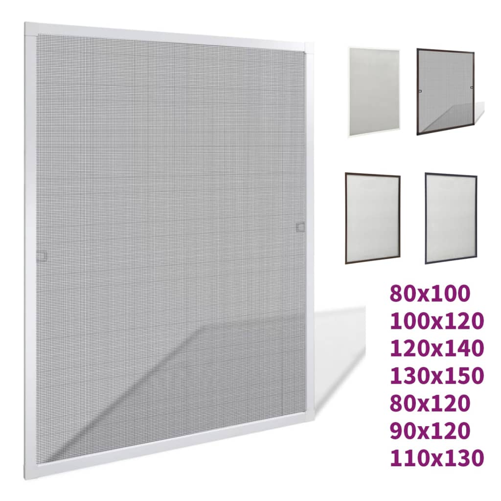 vidaXL Insect Screen Mosquito Net Window Bug Screen Fiberglass Mesh Aluminum - Image 12