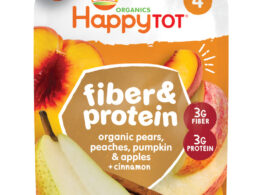 Happy Tot Fiber and Protein, Organic Apple, Peach, Pumpkin and Cinnamon (16x4 OZ)