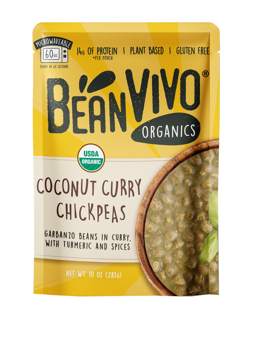 BeanVivo Organic Coconut Curry Chickpeas 10 oz (Pack of 6)