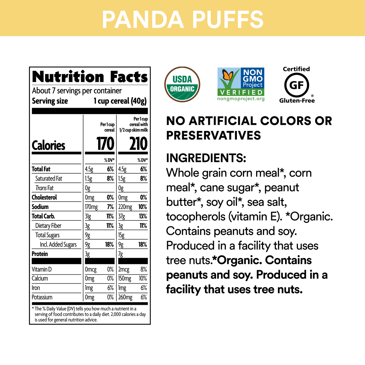 Envirokidz Panda Puffs Gluten Free (12x10.6 Oz) - Image 2