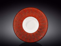 Red Porcelain Deep Soup or Salad Plate 9.5" inch | 7 Fl Oz |