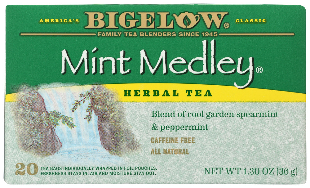 Bigelow Mint Medley Herbal Tea 20 tea Bags (Pack of 6 Boxes)