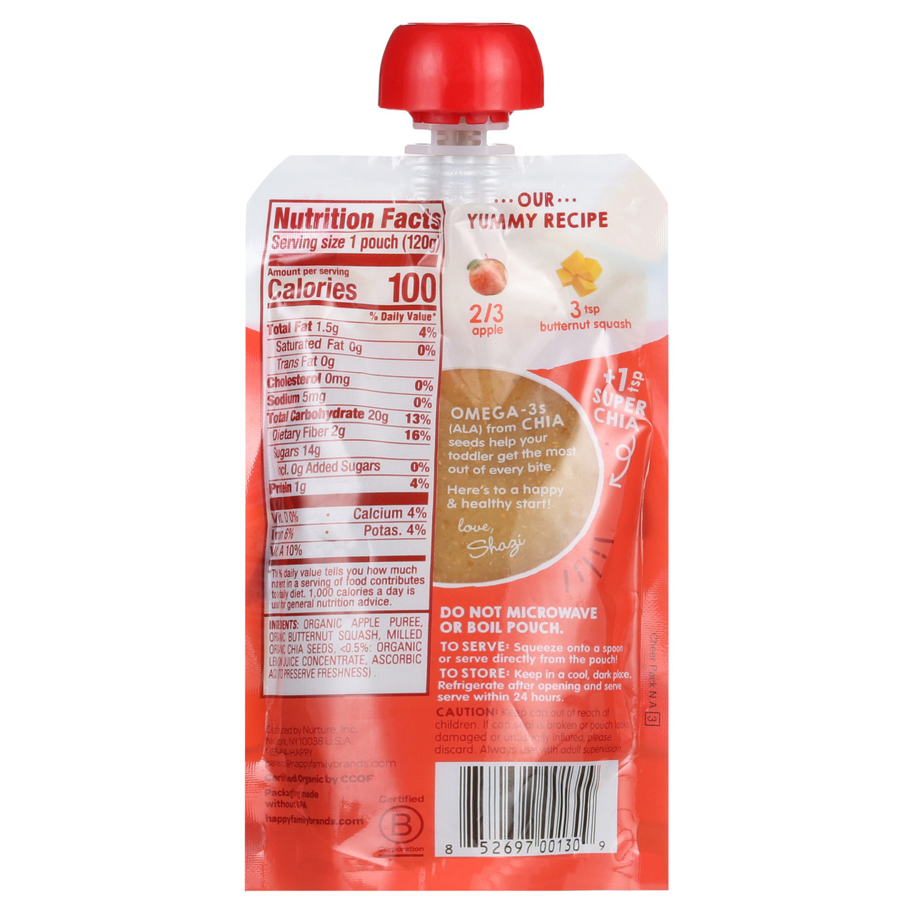 Happy Tot Organic Stage 4 Pouch Food Apple & Squash (16x4.22 Oz) - Image 7