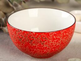 Red Porcelain Bowl 5.5" inch | 14 Cm 20 Fl Oz | 600 Ml
