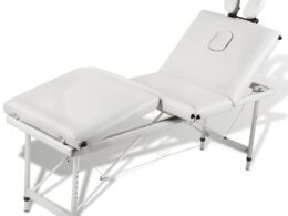 vidaXL Foldable Massage Table Bed Beauty Table 4 Zones with Aluminum Frame