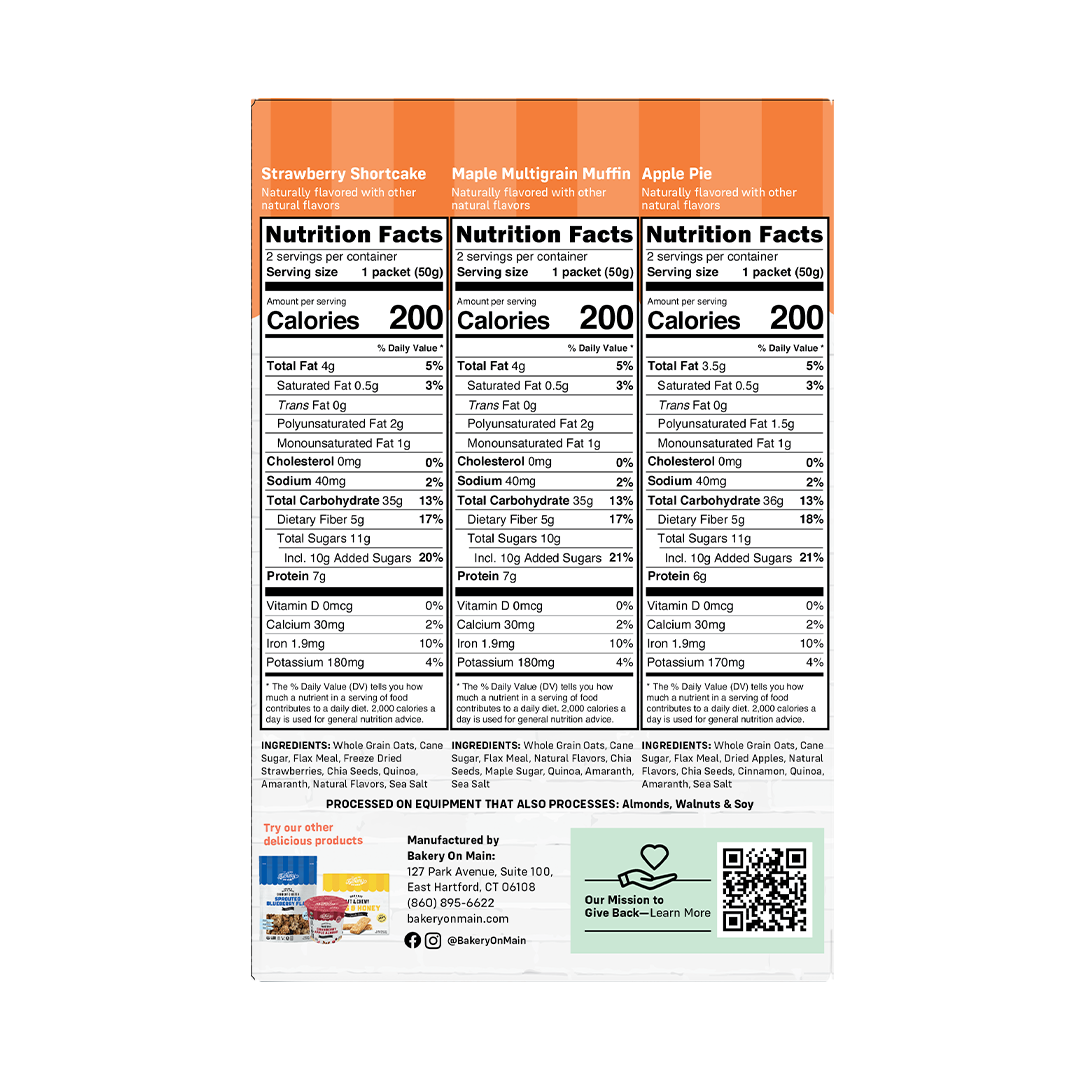 Bakery on Main Instant Gluten-Free Oatmeal Super Food Variety Pack 10.5 oz (Pack of 6 boxes) - Image 3