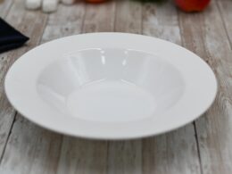 Professional Rolled Rim White Deep Plate 8" inch | 8 Fl Oz