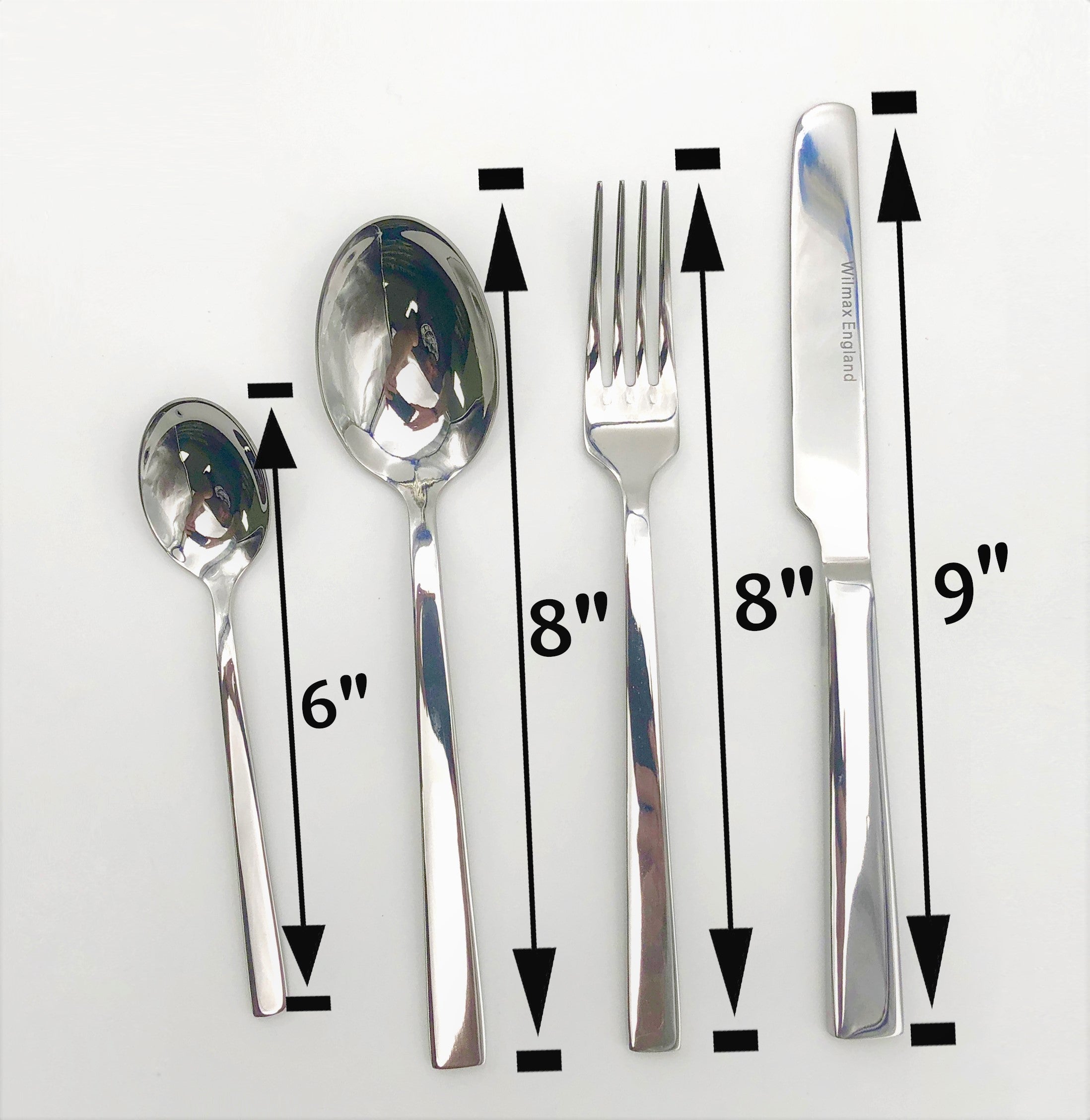 Four (4) Piece 18/10 Stainless Steel Dinner Set By With A Square Solid Handle - Image 2