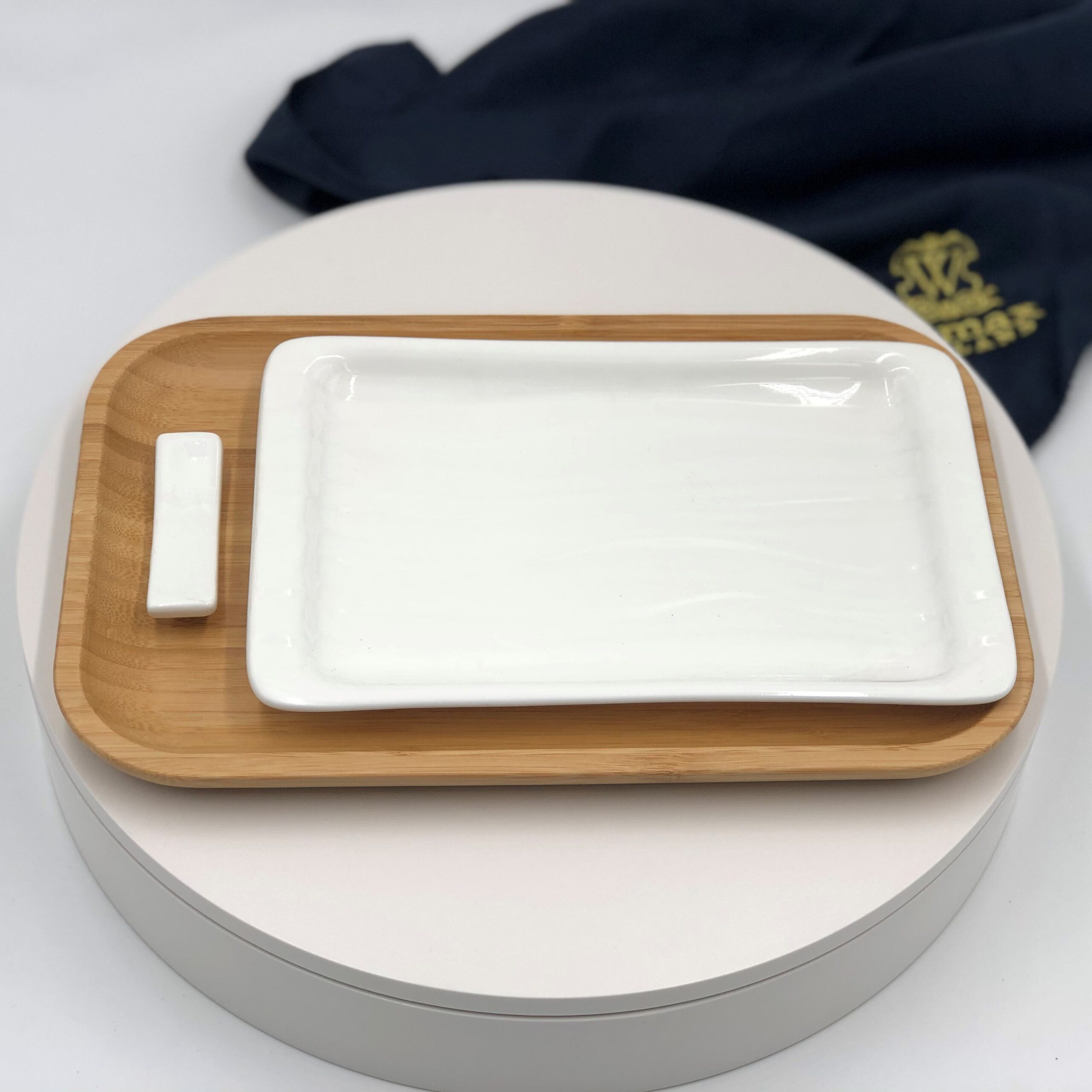 3 Piece Japanese Sushi Set For One Including Chopstick Rest And 2 Platters