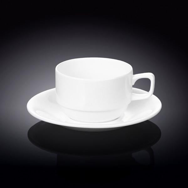 White 7 Oz | 220 Ml Tea Cup & Saucer - Image 2
