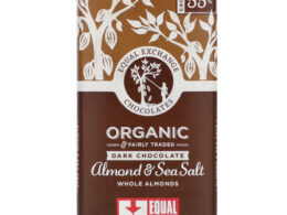 Equal Exchange Organic Almond & Sea Salt Dark Chocolate 3.2 oz (Pack of 10)
