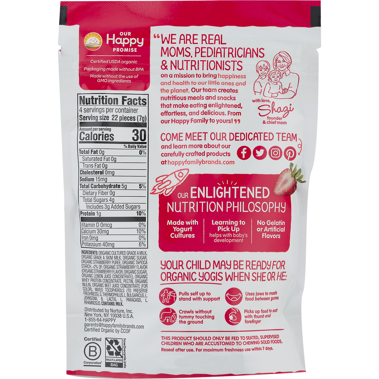 Happy Baby Strawberry Yogurt Melts (8x1 Oz) - Image 2