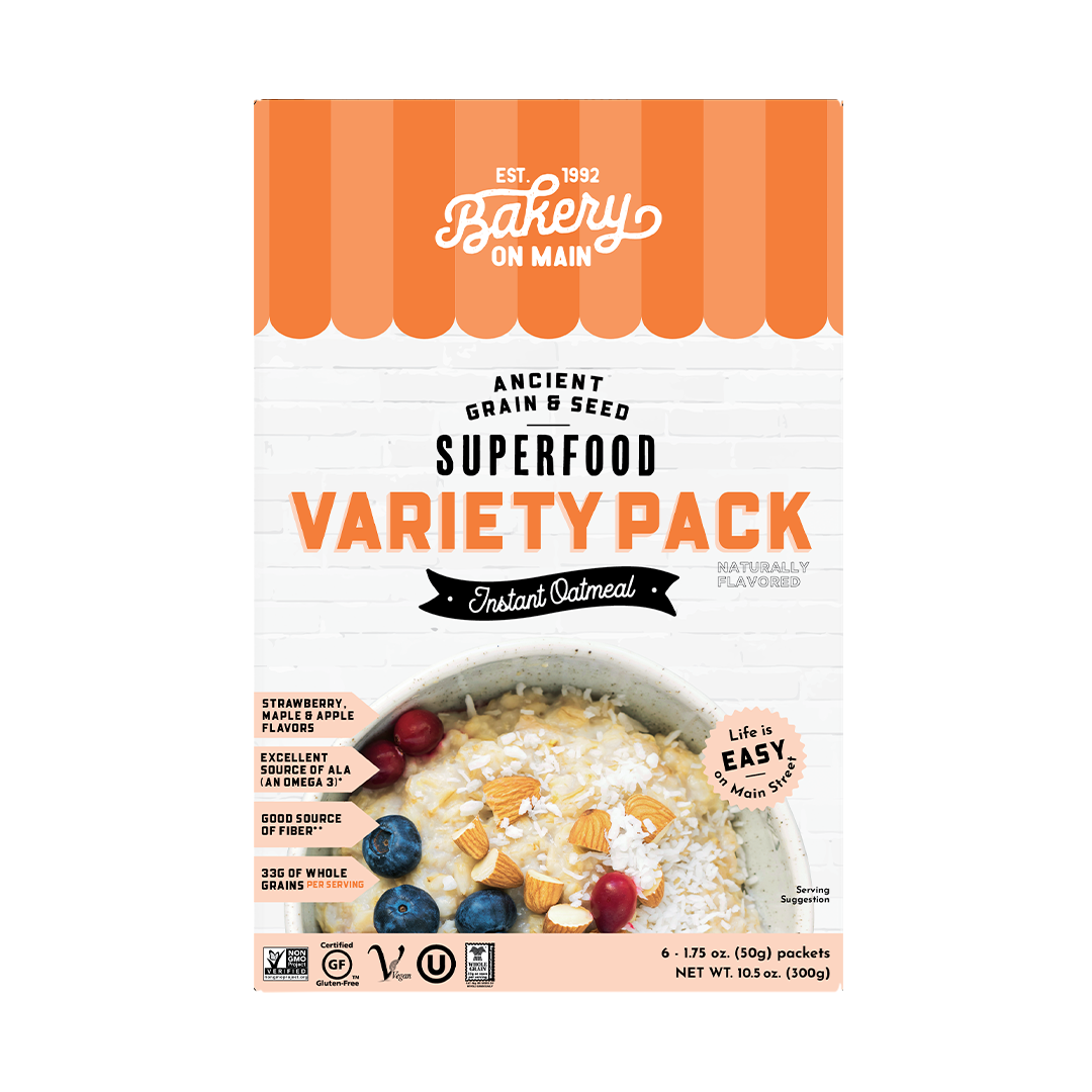 Bakery on Main Instant Gluten-Free Oatmeal Super Food Variety Pack 10.5 oz (Pack of 6 boxes)