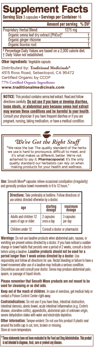 Traditional Medicinals Senna Smooth Move Capsules 50 Capsules - Image 2