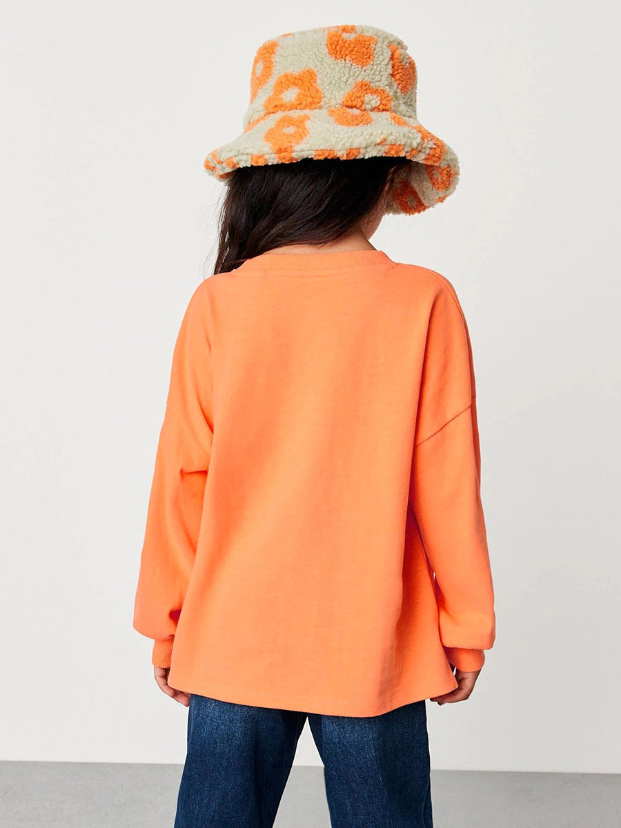 Arrival Autumn Girls’ Aesthetic Smiling Face Pattern Long Sleeves T-Shirt In European And American Style For Summer - Image 3