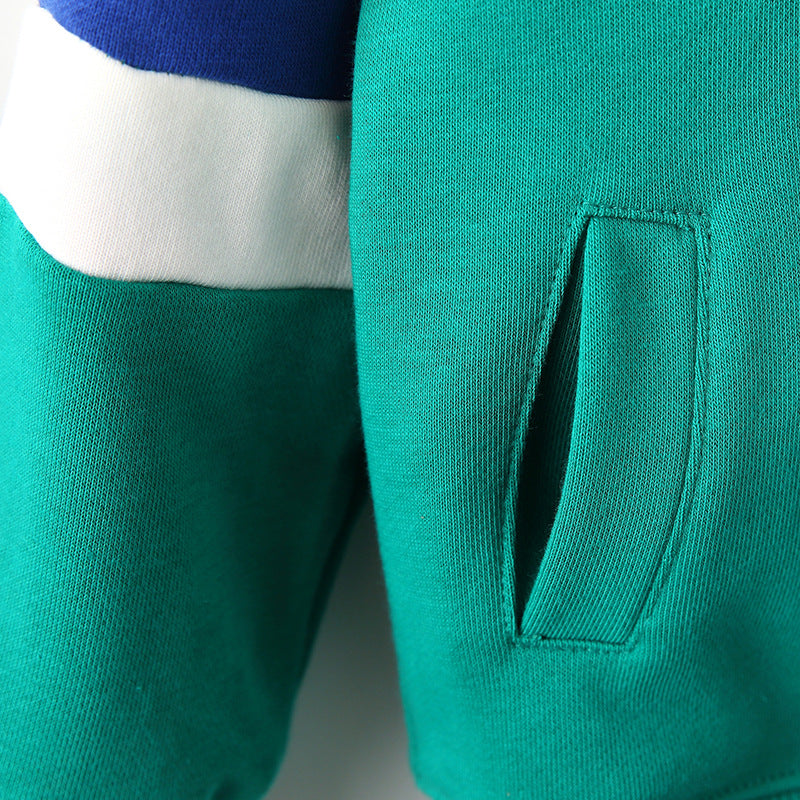 Arrival European and American Style Kids’ Hooded Zip-up Coat with Striped Long Sleeves - Image 2