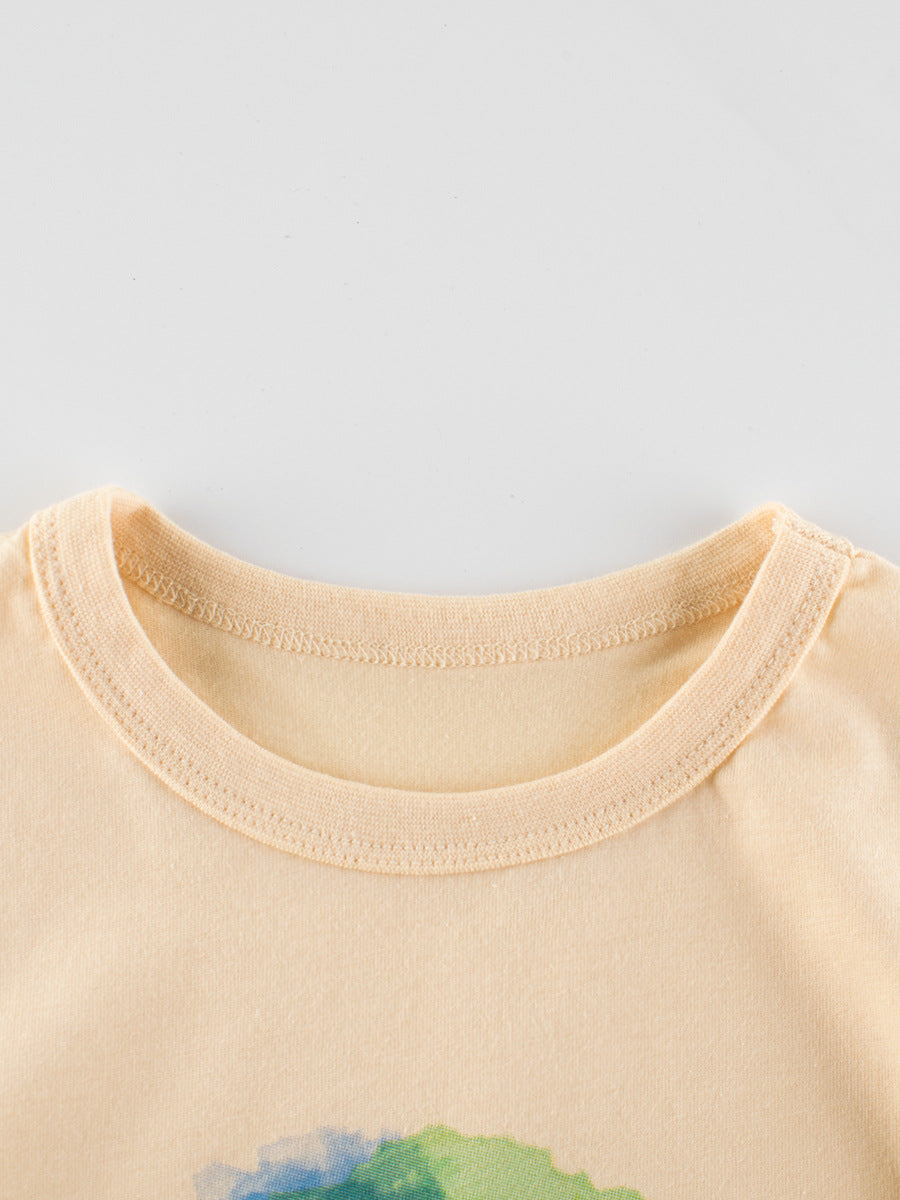 Boys Cartoon Colorful Lion Pattern T-Shirt In European And American Style - Image 2