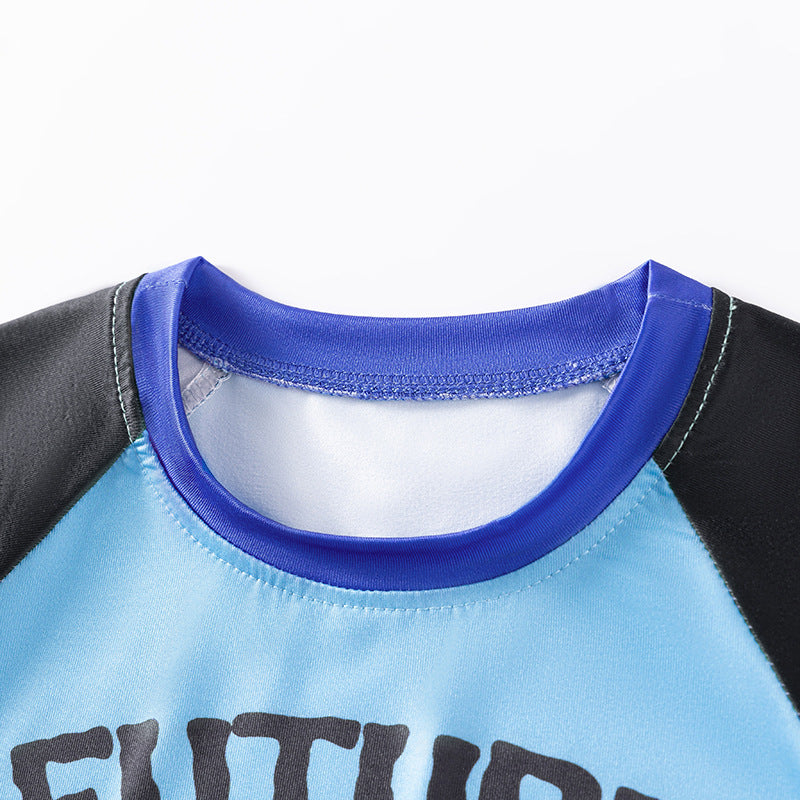 MyKids-USA Spring and Autumn Baby Boys Astronaut Cartoon Pattern Long Sleeves Casual Pajama Set - Image 2