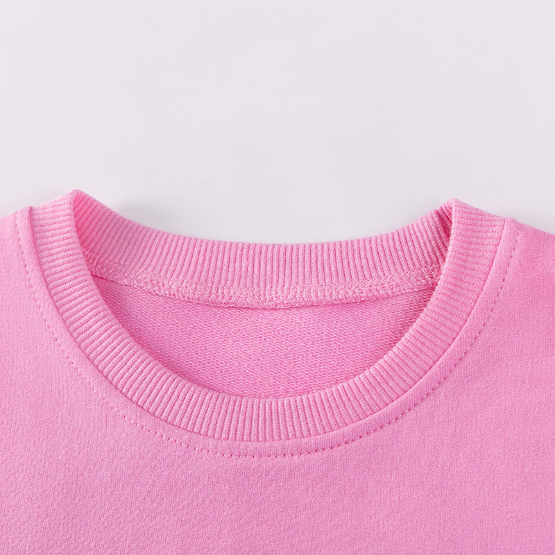 Spring and Autumn Girls Animals Cartoon Pattern Long Sleeves Pullover and Pants Clothing Set - Image 2