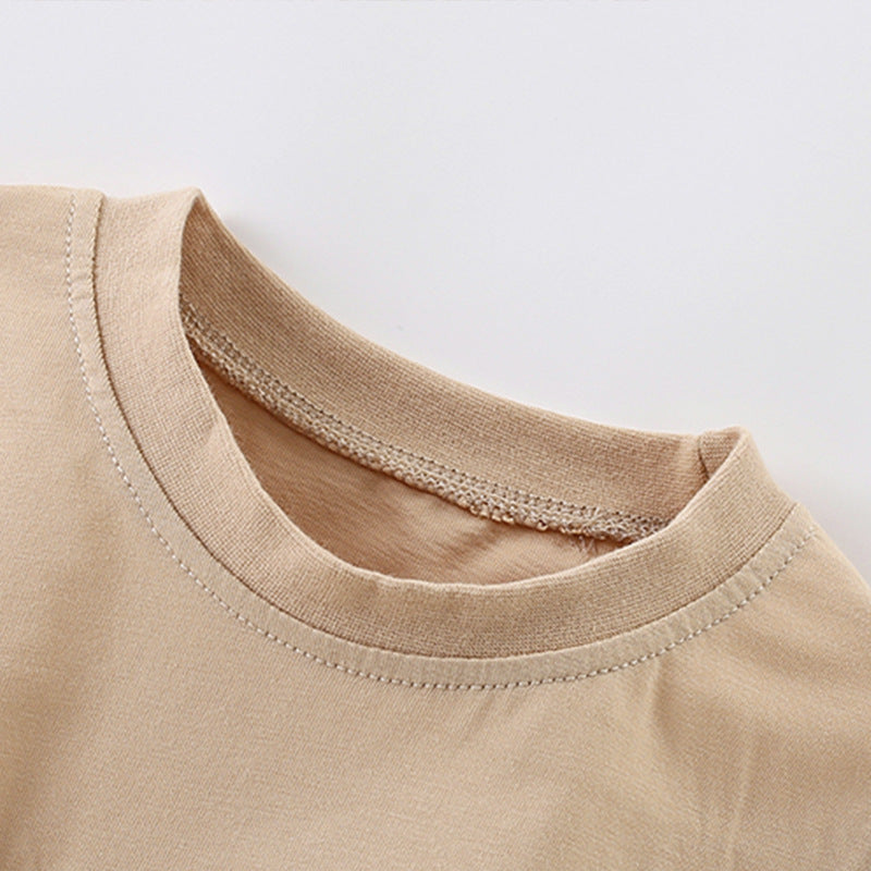 Summer Arrival Boys’ Rocket and Stars Cartoon Pattern T-shirt in European and American Style - Image 2