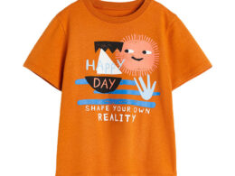 Round Neck Happy Day Cartoon Boys’ T-Shirt In European And American Style For Summer