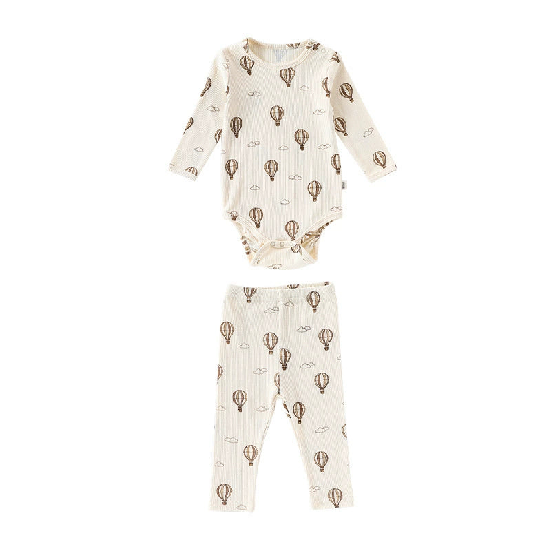 Autumn Arrival Baby Unisex Long Sleeves Casual Pattern Crew Neck Onesies and Pants Clothing Sets - Image 8