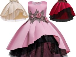 Baby Girl Flower Pattern Show Dress Birthday Party Formal Dress