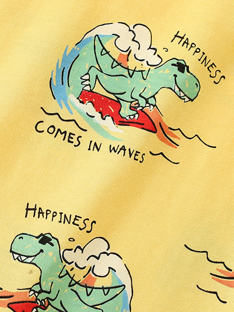 Boys’ Cartoon Dinosaur Pattern Short Sleeves T-Shirt In European And American Style For Summer - Image 4