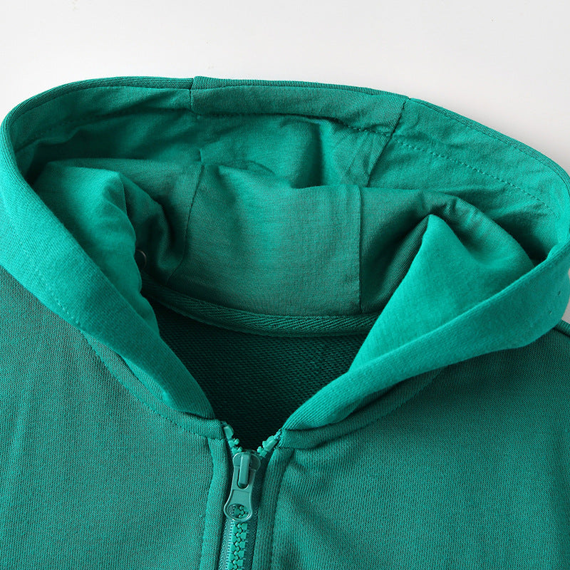 Arrival European and American Style Kids’ Hooded Zip-up Coat with Striped Long Sleeves - Image 3