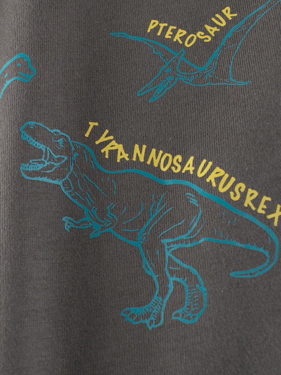 Arrival Kids Dinosaur Cartoon Print Crew Neck Long Sleeves Sweatshirt - Image 3