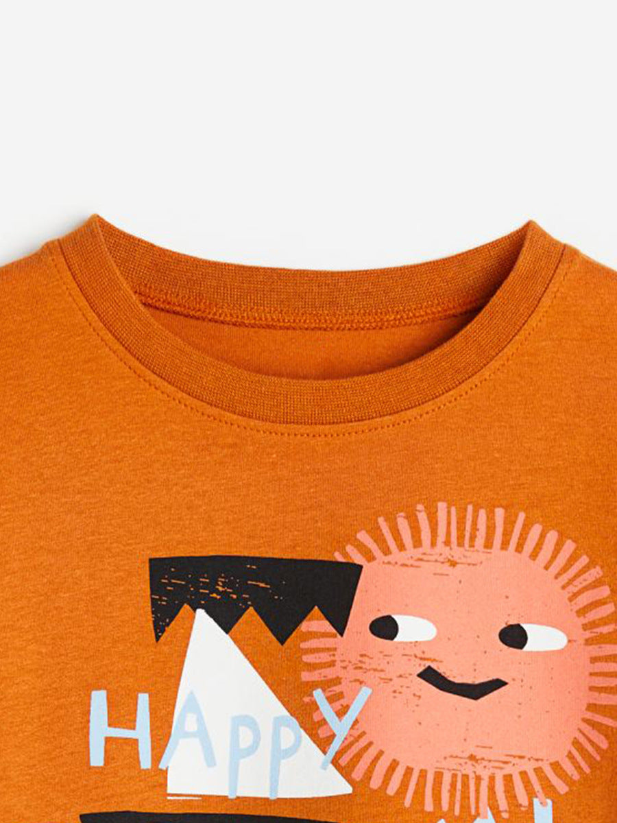 Round Neck Happy Day Cartoon Boys’ T-Shirt In European And American Style For Summer - Image 2