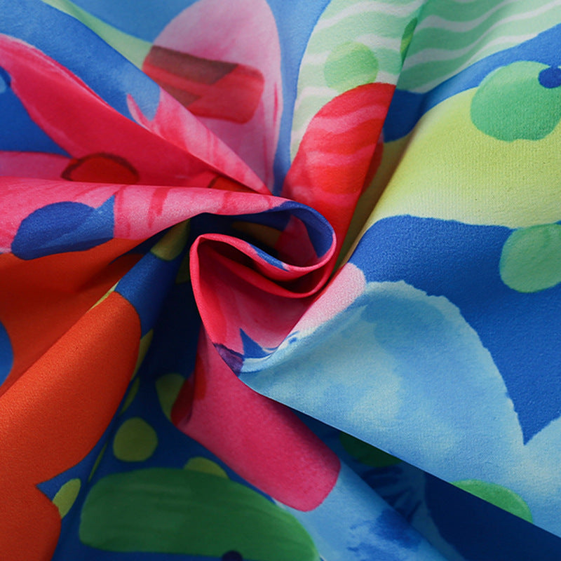 Arrival European and American Style Girls’ Hooded Zip-up Colorful Flowers Pattern Coat with Long Sleeves - Image 3