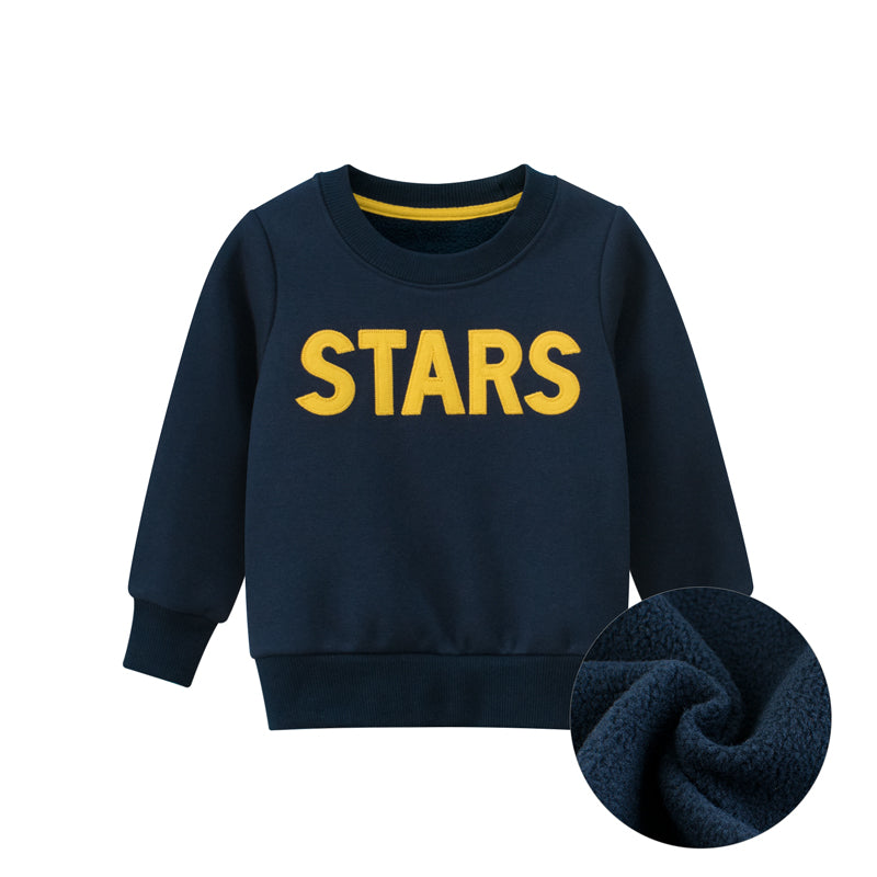 Boys Letter Print Round Collar Sweatshirt - Image 3