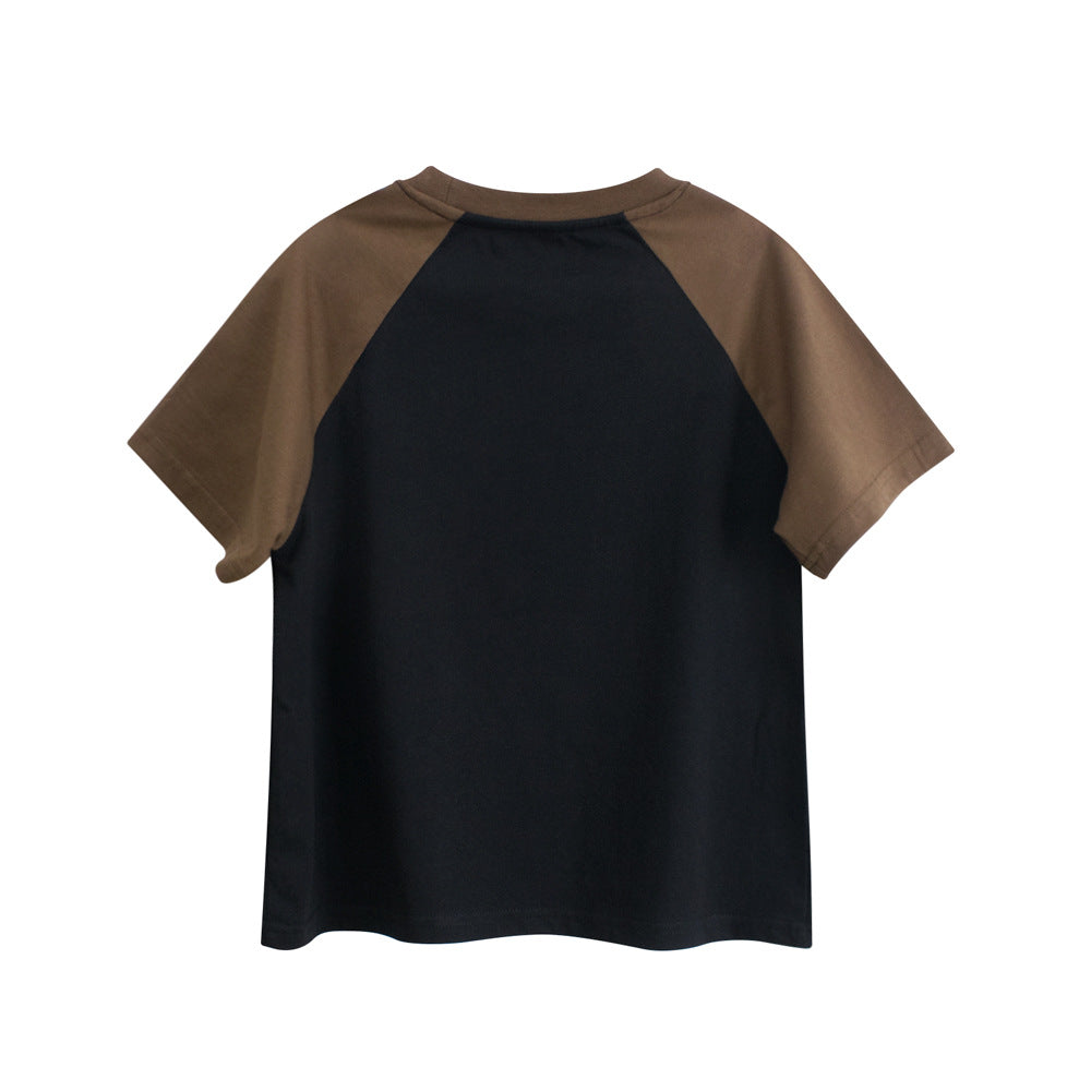 Boys’ Letters Pattern T-shirt in European and American Style - Image 2