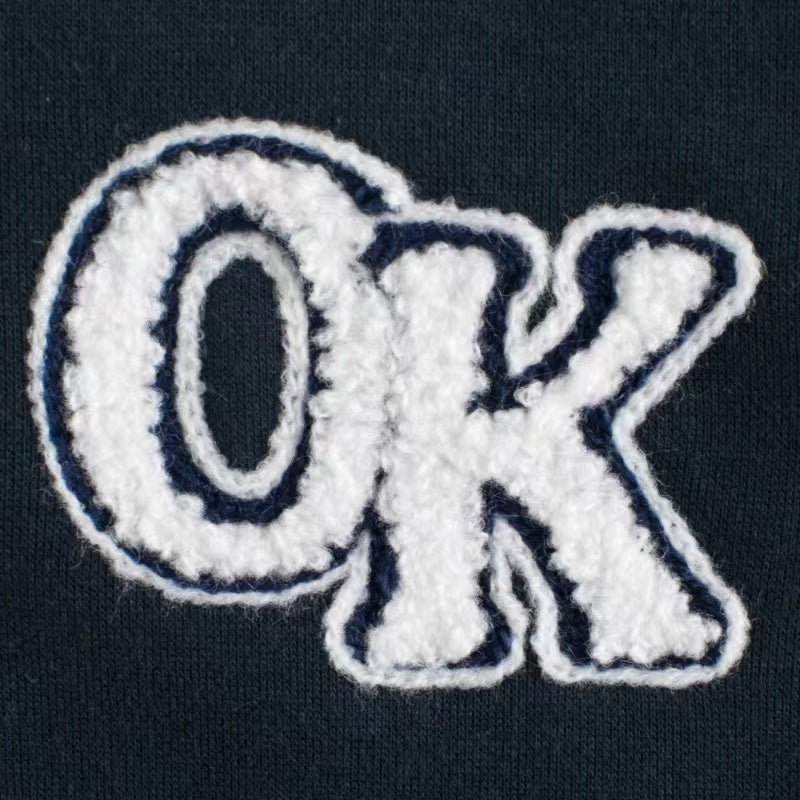 Baby Boy Letters Embroidered Pattern Contrast Design Baseball Coat - Image 4